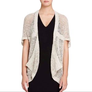 Eileen Fisher Open Front Crochet Cardigan Sweater